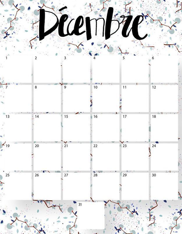 Imprimez votre calendrier du mois de decembre !
