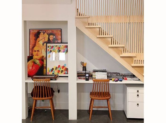 16 idées déco pour ne pas perdre d'espace sous l'escalier elle ... Bureau Escalier inspiration