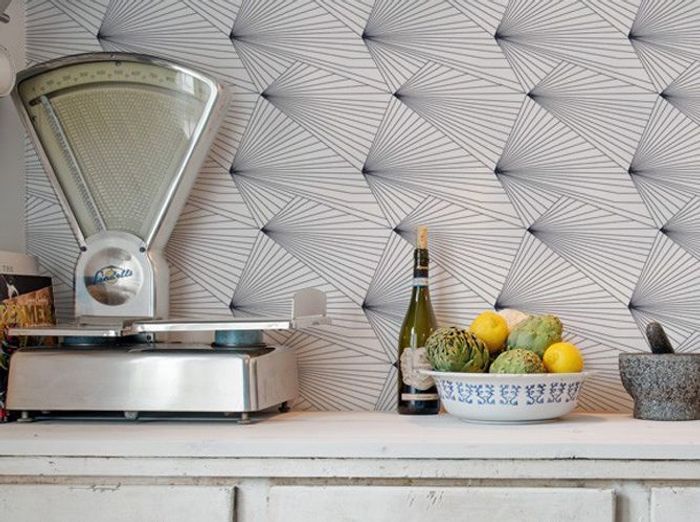 Un papier peint noir et blanc pour un mur élégant elle décoration Papier peint blanc motif noir