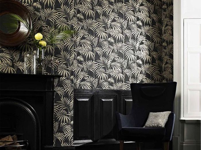 Un papier peint noir et blanc pour un mur élégant elle décoration Papier peint blanc motif noir