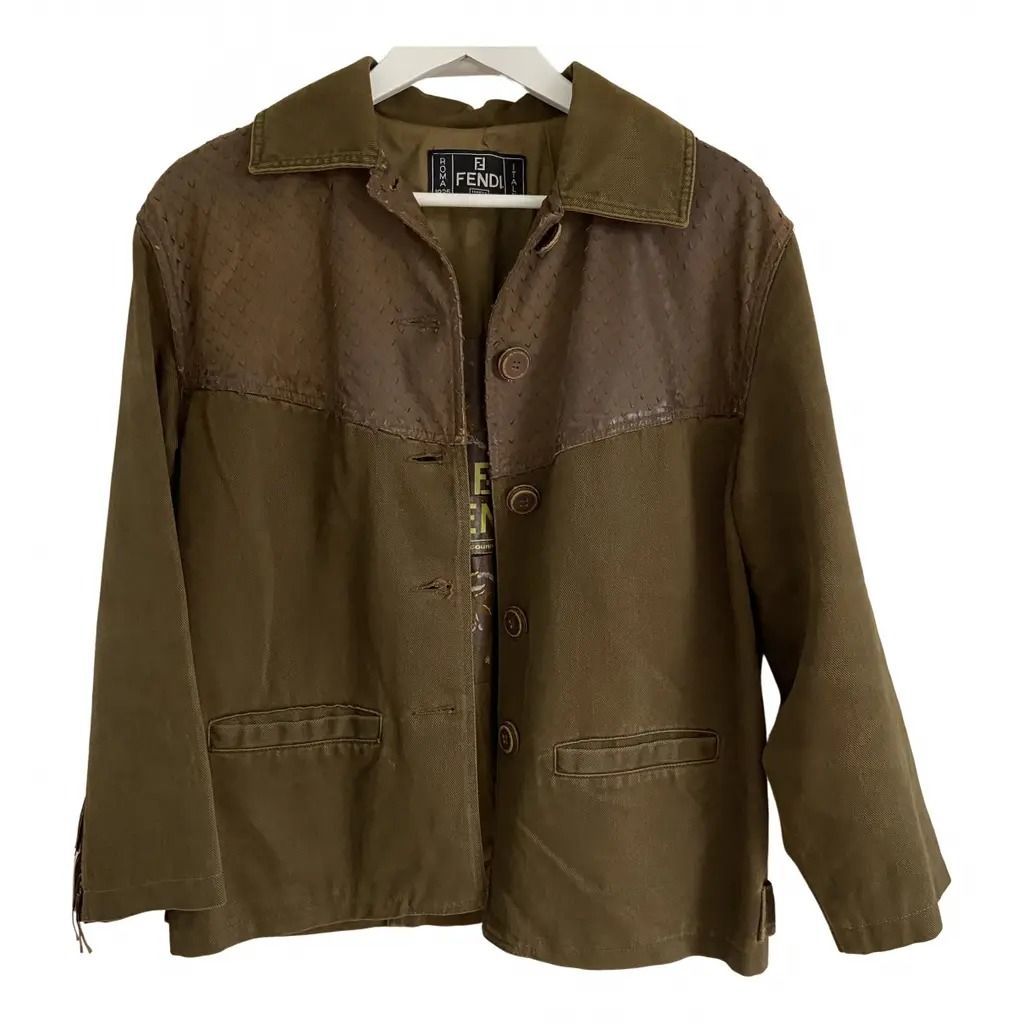 veste-fendi-en-denim-kaki-167600