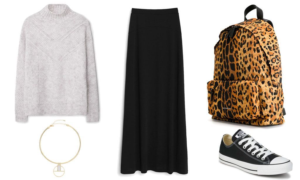 Tenue jupe longue noire on sale