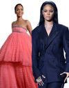 Pourquoi elle est bien : Rihanna, sa robe bonbon et son tailleur pantalon 