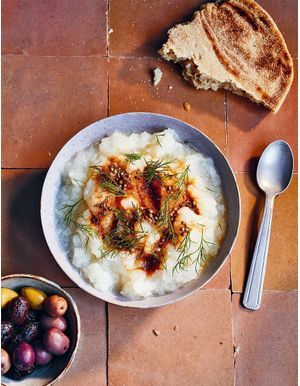 Caviar de navet aux amandes, citron et aneth