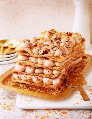Gâteau Napoléon au praliné
