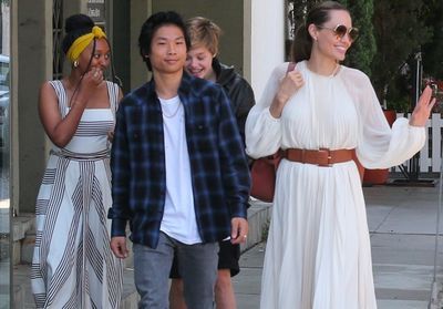 Angelina Jolie et ses enfants super lookés pour un déjeuner en famille  