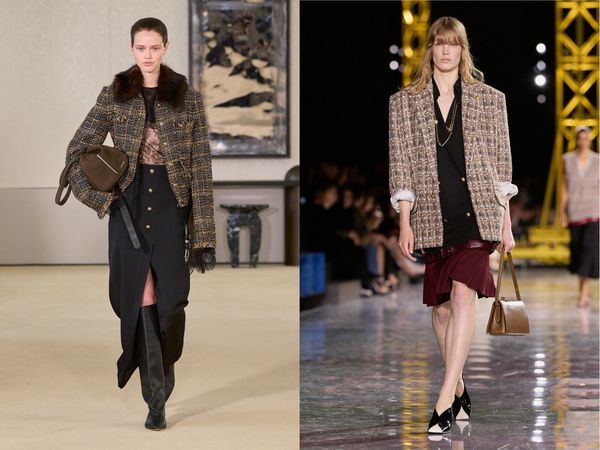 The tweed jacket; Défiél Altuzarra and Chanel The tweed jacket; Défiél Altuzarra and Chanel