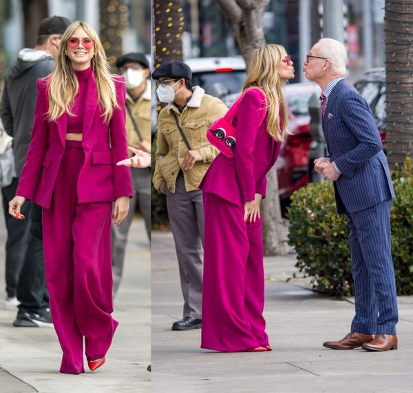 Heidi Klum sublime en total look fuchsia Elle