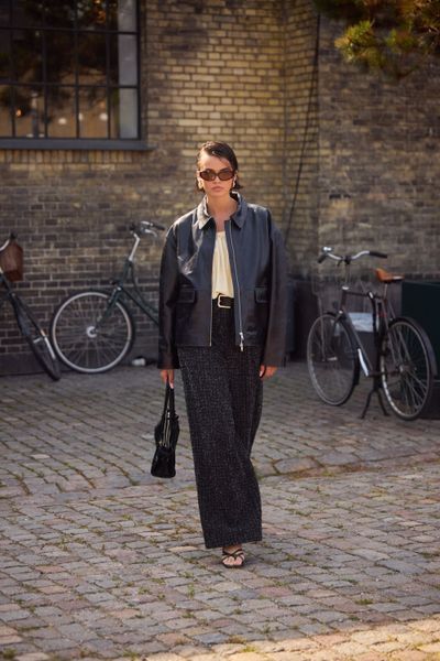 Veste droite cuir
