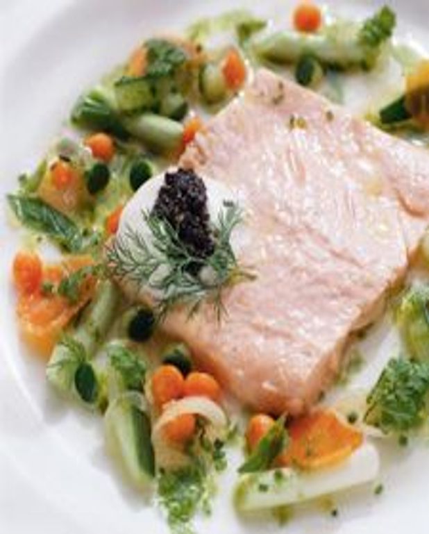Saumon et légumes cuits à la vapeur pour 4 personnes Recettes Elle à