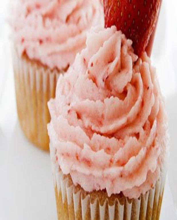 Cupcakes vanille-fraise