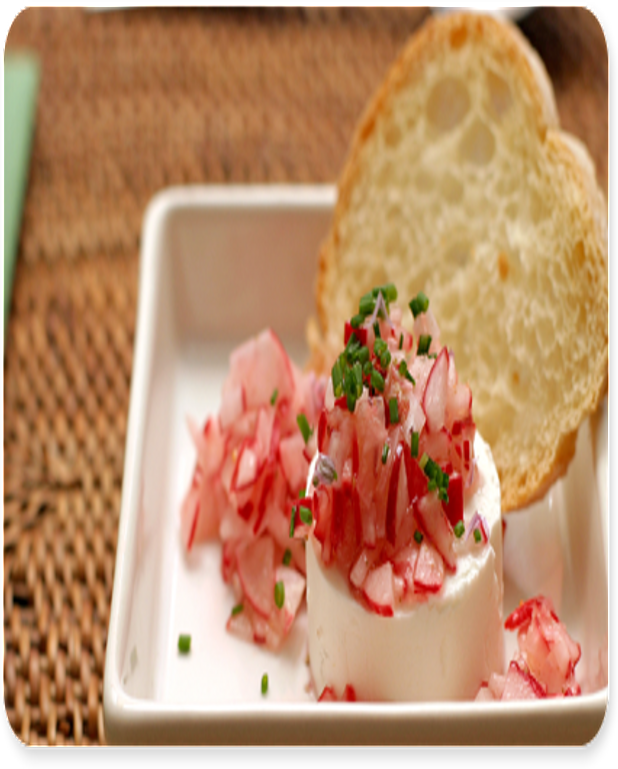 Fromage blanc aux radis roses