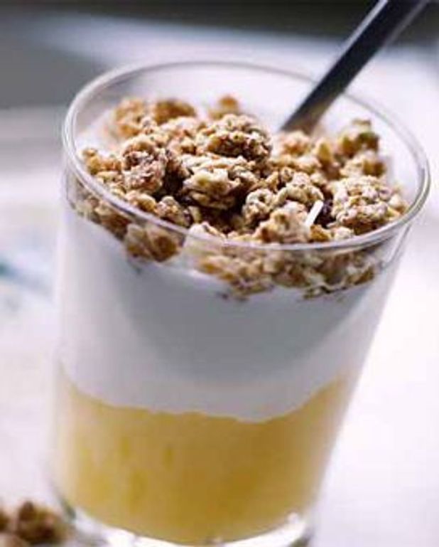 Compotée pommepoire au yaourt croustillant pour 4 personnes Recettes