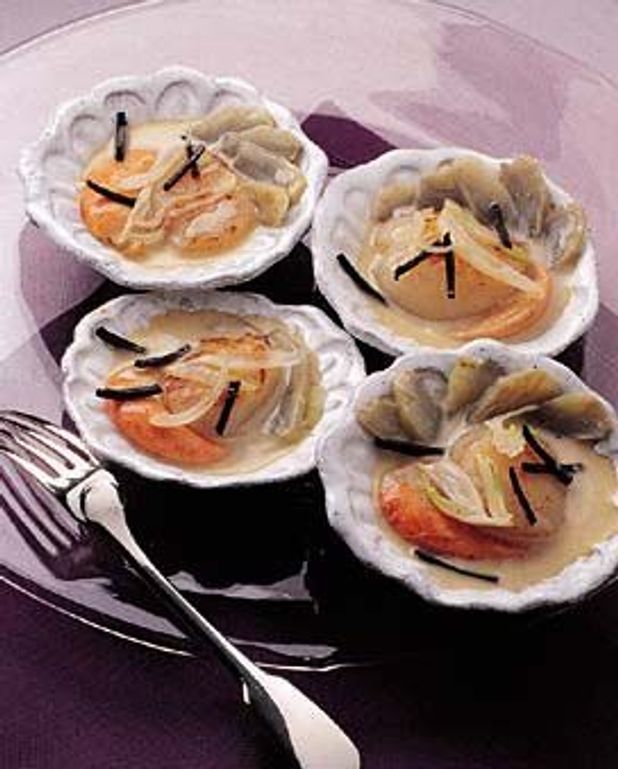 coquilles Saint Jacques aux truffes pour 4 personnes Recettes Elle à