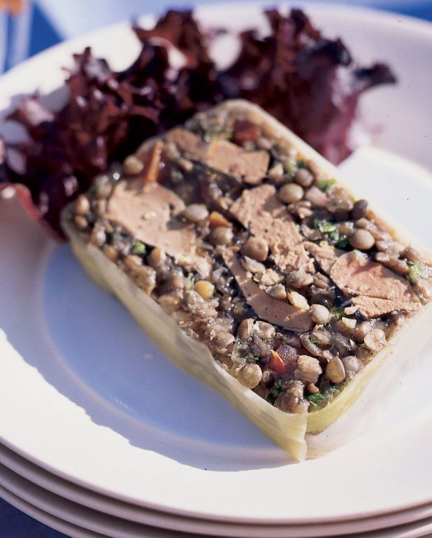 Terrine de foies de volaille aux lentilles pour 6 personnes Recettes