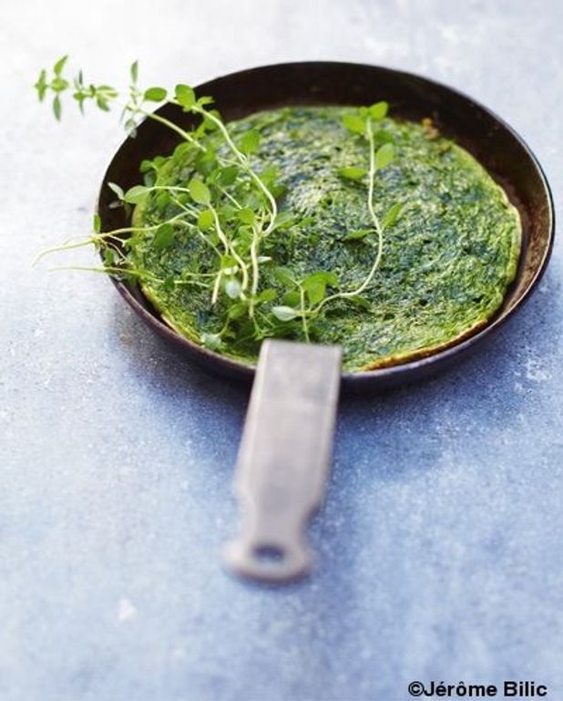 Mini-omelette aux épinards et herbes pour 4 personnes ...