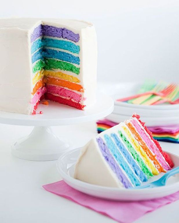 Rainbow Cake Pour 12 Personnes Recettes Elle A Table