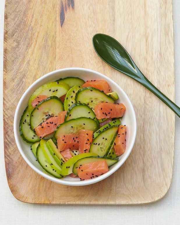 Salade De Concombre Saumon Et Avocat Pour 6 Personnes Recettes