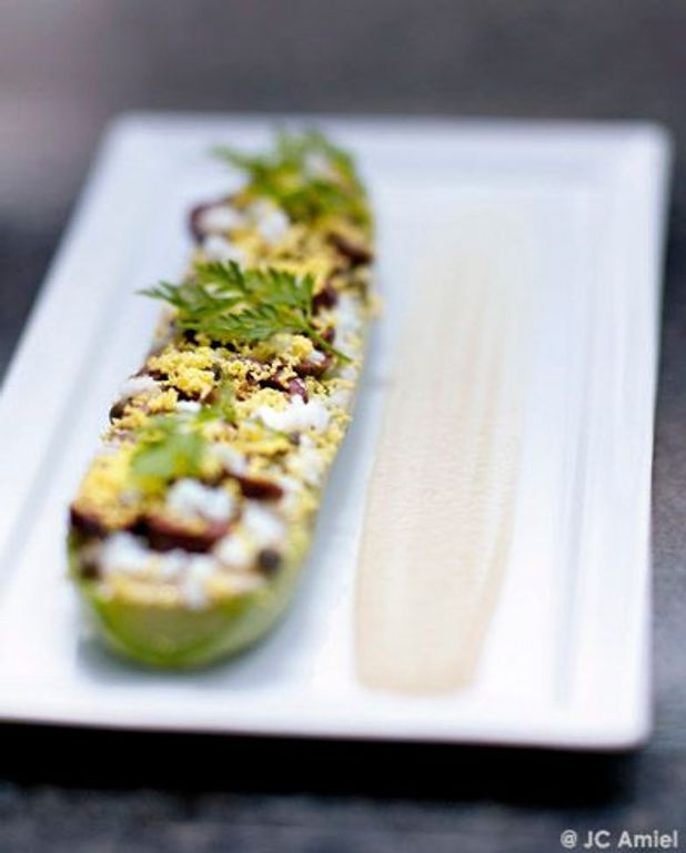 Salade De Courgettes œufs Mimosa Creme D Anchois Et Olives Pour