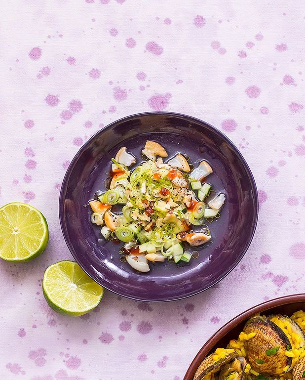 Ceviche d’amandes de mer, pour 4 personnes Recettes Elle à Table