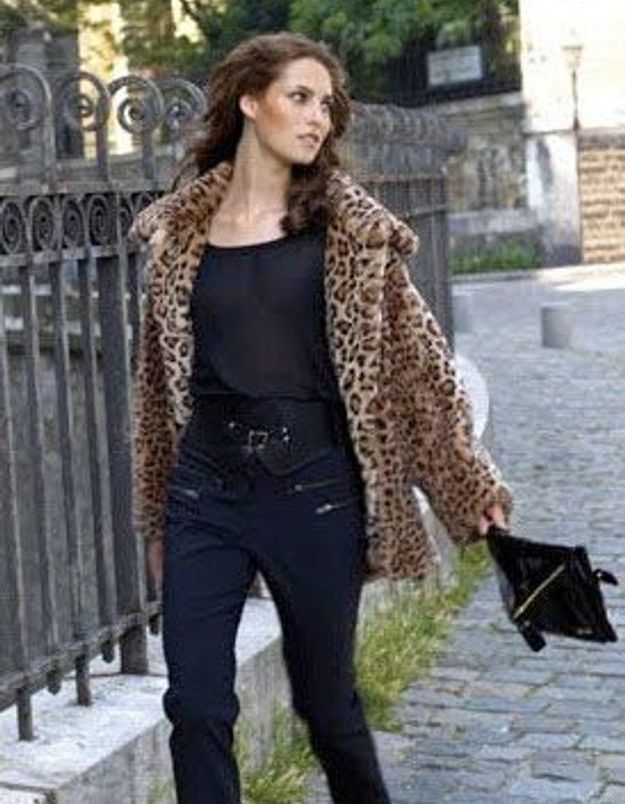 manteau léopard mango