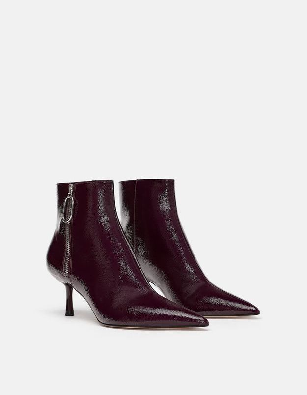 bottines rouges vernies zara