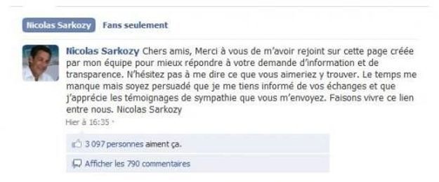 Le journal de Fanette : "Nicolas Sarkozy a actualisé sa page Facebook !"