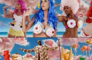Vidéo : perruque bleue et seins en cupcakes pour Katy Perry !