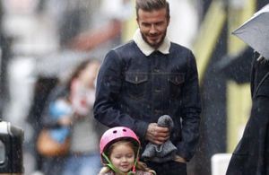 Pause tendresse pour David Beckham et sa fille Harper