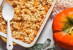 La recette conviviale du crumble poulet et potimarron de Laurent Mariotte