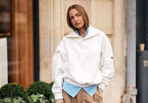 5 looks qui prouvent que la chemise et le sweat-shirt sont le mix le plus chic du moment 