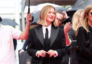 Léa Seydoux fait sensation à Cannes dans un costume smoking seventies