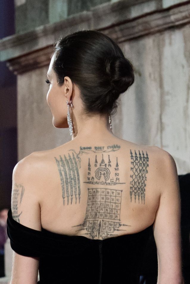 Angelina Jolie and her Buddhist tattoos