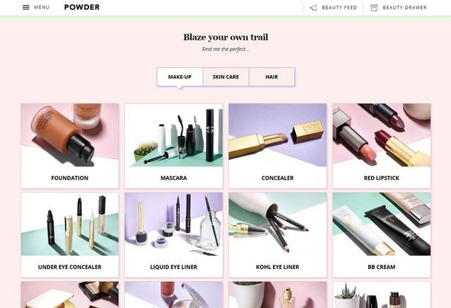Site de maquillage personnalisé : Powder