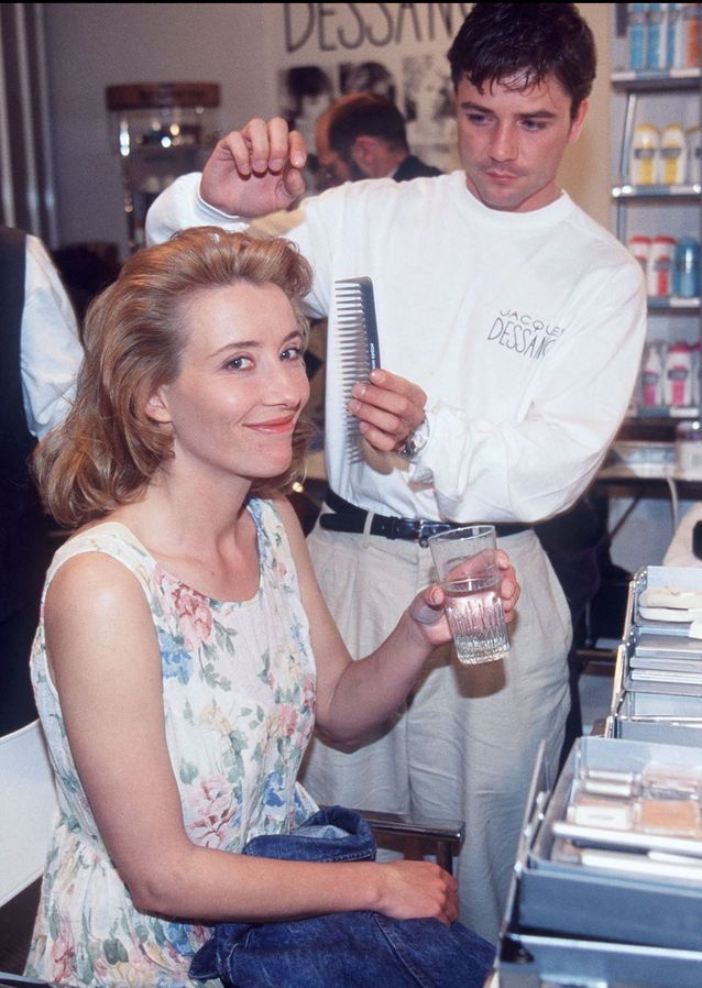Emma Thompson en 1995 coiffée par la marque Jacques Dessange à Cannes