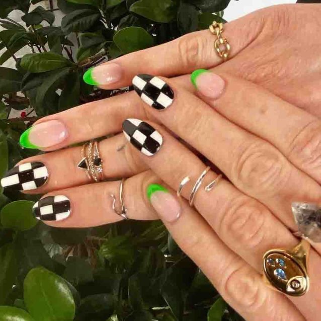 Here are the 10 most popular manicures of the moment on Instagram 11 Checkerboard manicure