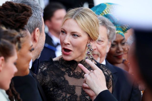La présidente du jury, Cate Blanchett fait la grimace