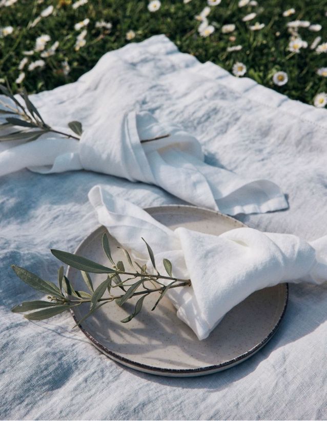Des serviettes en lin effet romantique