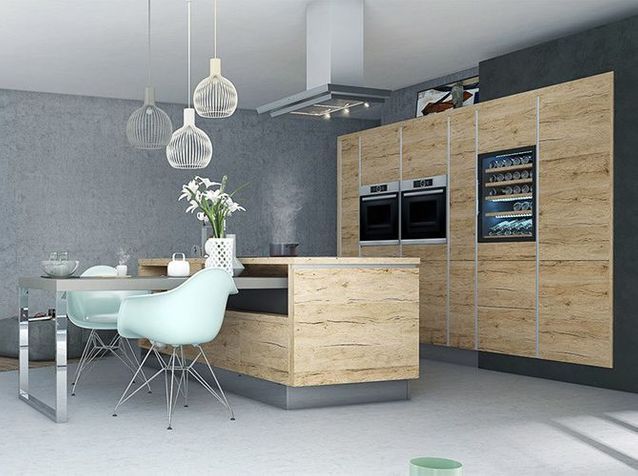 Una cocina de diseño sin tirador
