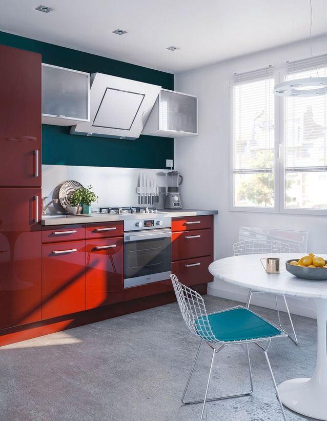 La cuisine rouge comme vous ne l’avez jamais vue ! Elle Décoration