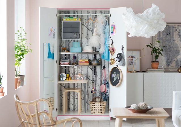 IKEA Hack : 20 idées pour customiser l'étagère Kallax  Idée organisation  bureau, Idée déco bureau, Meuble rangement