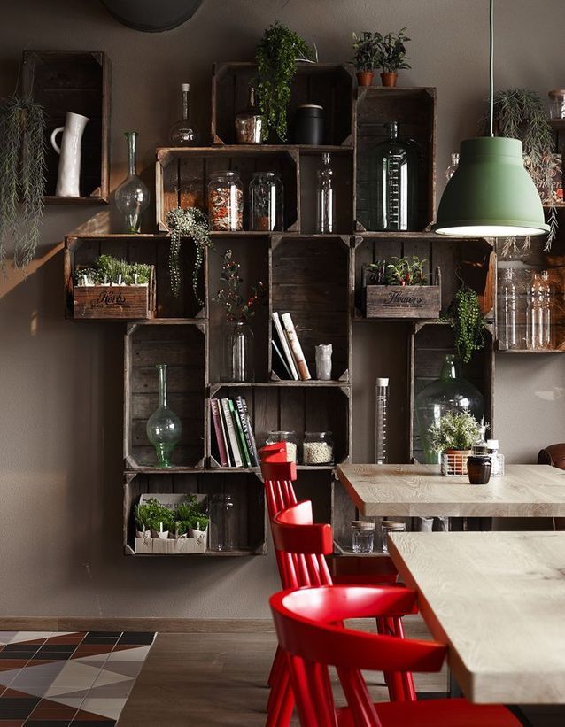 20 idées déco avec des cagettes en bois - Elle Décoration
