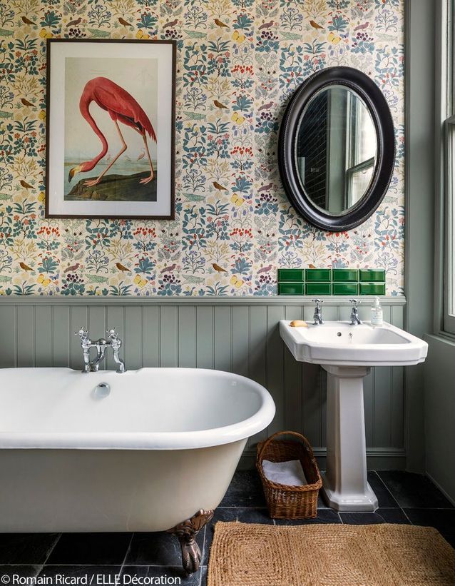 Faune et flore dans la salle de bains - Una casa londinense multicolor