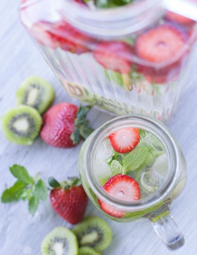 Eau détox fraise kiwi menthe - Des eaux détox pour s Eau détox fraise kiwi menthe - Des eaux détox pour s