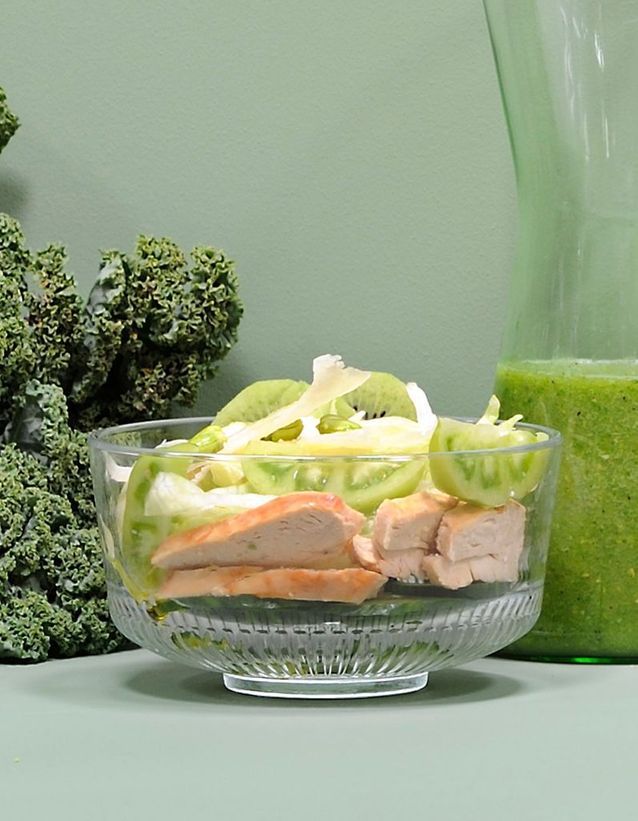 Recette minceur rapide : salade verte au poulet