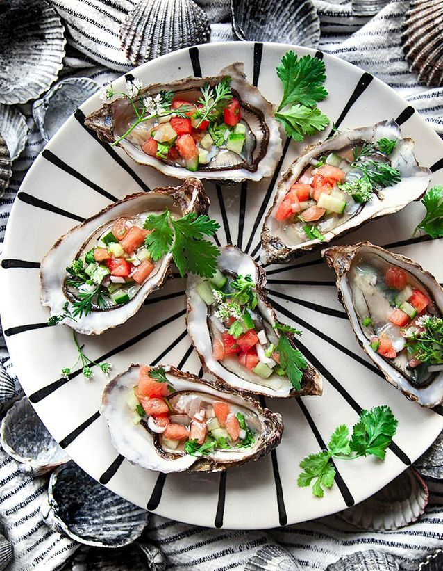 Huîtres et salsa à la pastèque