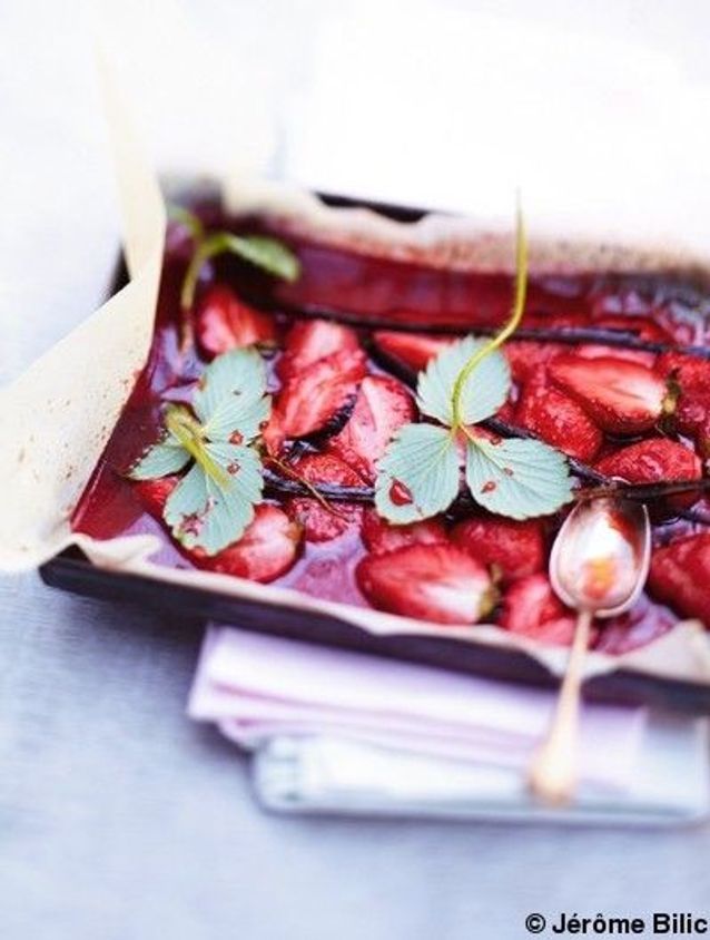 Recette minceur soir : papillote de fraises