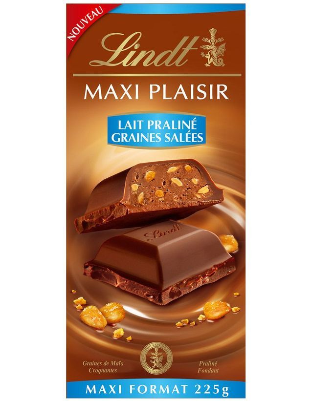 Tablette Lait praliné graines salées, Lindt - 40 nouveautés chocolat à  croquer - Elle à Table