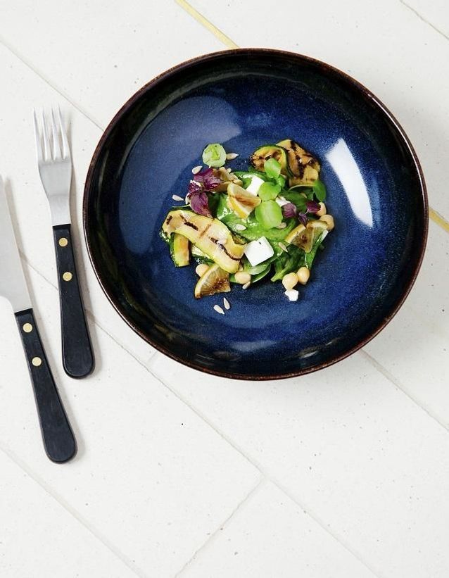 Salade courgettes et citron grillés