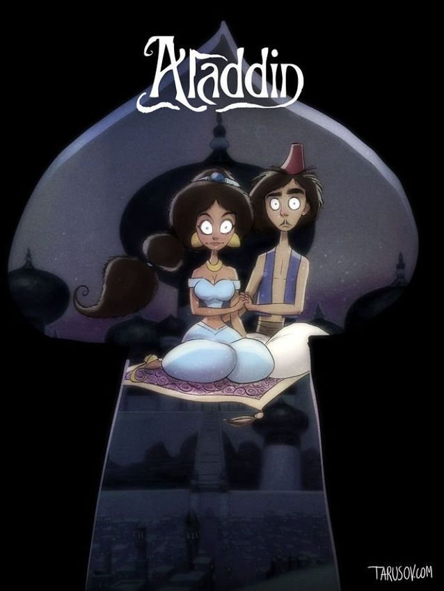 Jasmine Et Aladdin Par Andrew Tarusov 10 Sublimes Affiches Disney